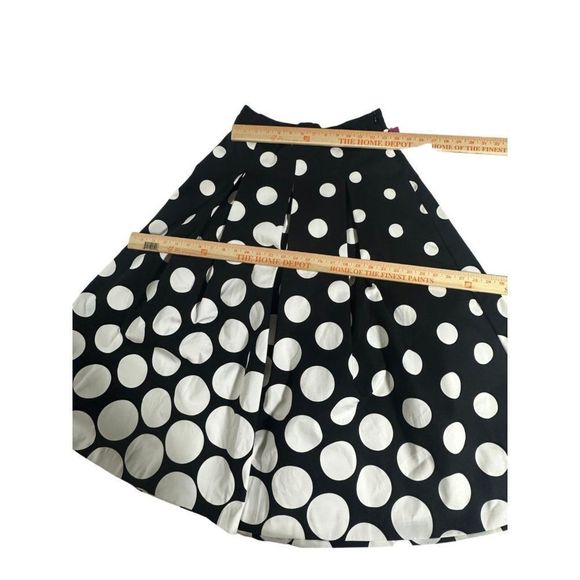 WHITE HOUSE BLACK MARKET Women A-Line Skirt Ankle Lenght Polka Dot Size 4 #1116 - Picture 5 of 16